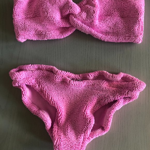 Hunza G Ariel Bikini Set Bubblegum Pink One Size - Picture 3 of 7